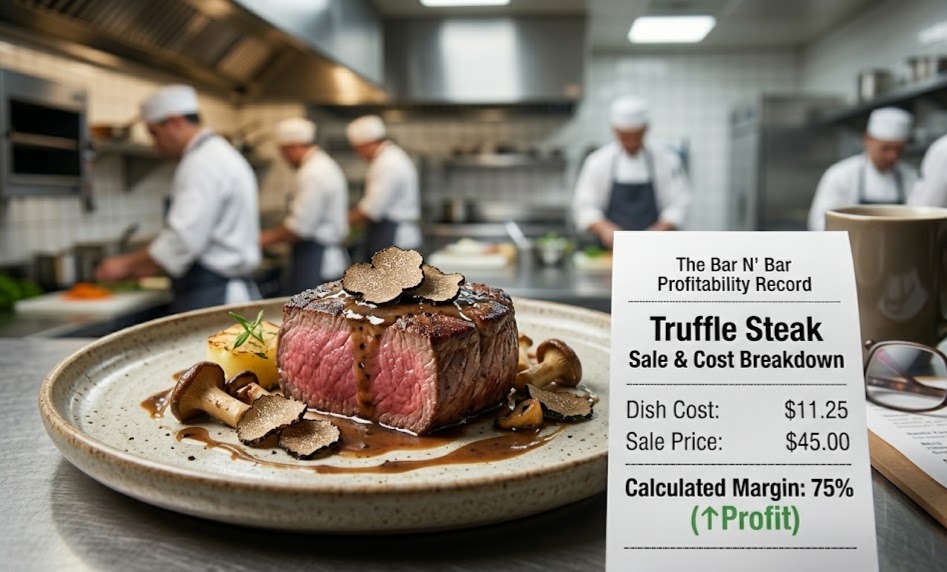 Plato rentable diseñado mediante ingeniería de menú en hostelería.